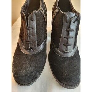 Reba boots/shoes Women's Size 10, Velvet Look, 3.5 Inch Heel, Leather Upper,